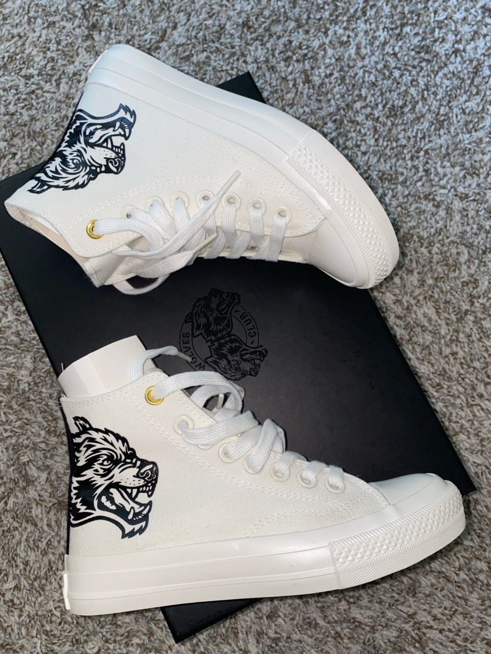Darc Sport Off-White and Black High Top Shoe Box